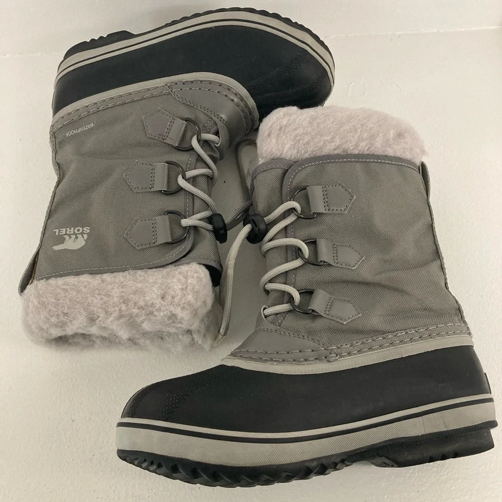 Sorel Your Pac Nylon Waterproof Boots Black Grey Kid’s 2 Winter Snow Ski Holiday